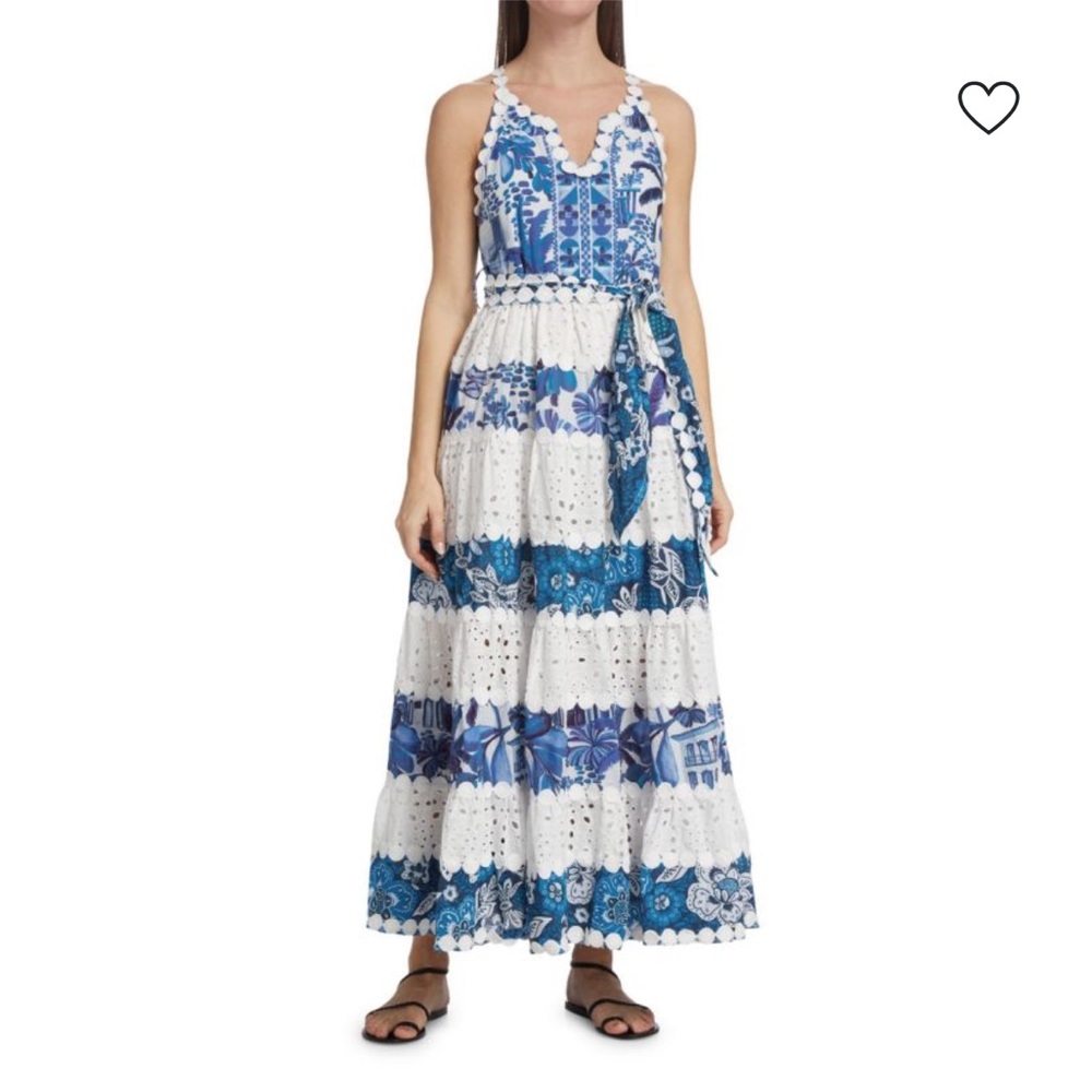 Farm rio Floral Eyelet Maxi Dress